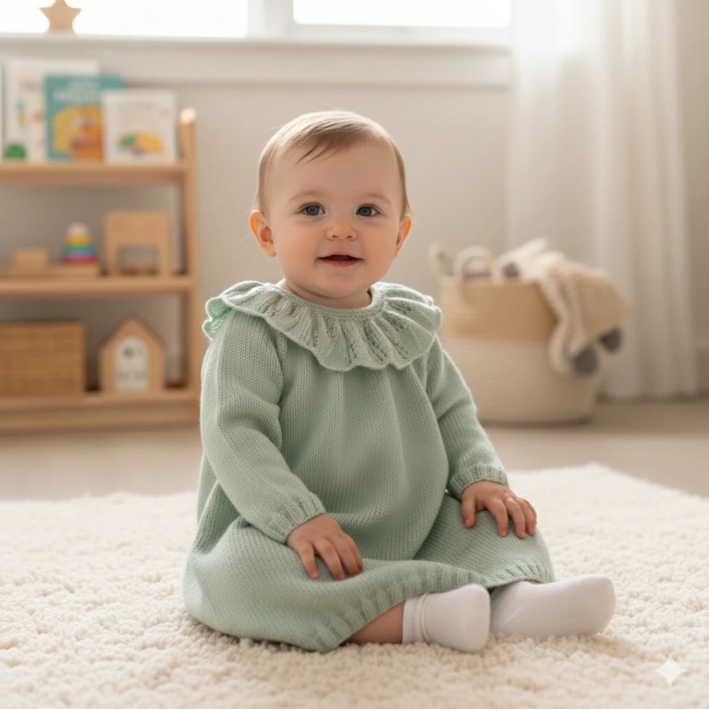 Robe COROLLE vert amande